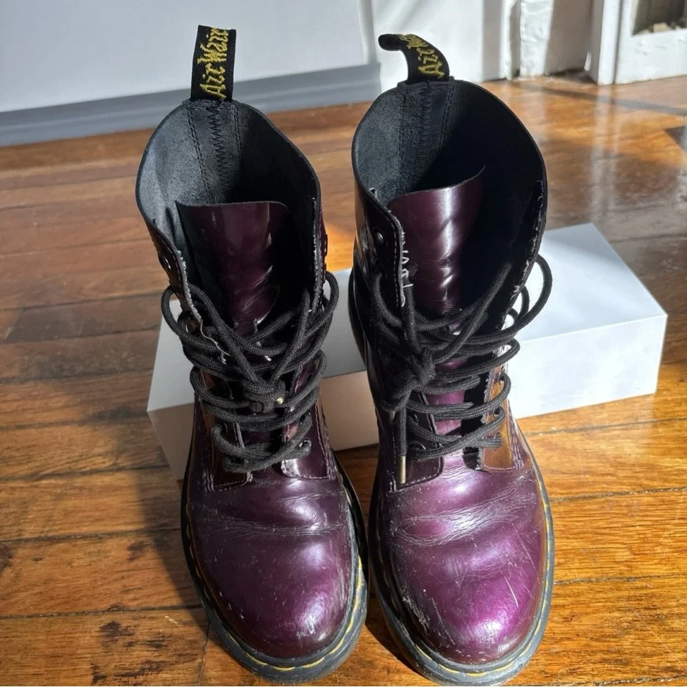 Dr. Martens Purple Combat Boots - Picture 3 of 7